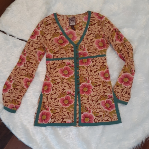 Lucky Brand Tops - Lucky brand cotton floral tunic top blouse  small